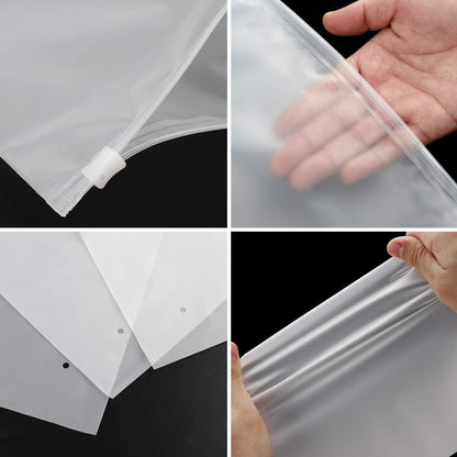 ENPOINT Packaging Clothing Bags, 50PCS 12x16 inch Poly Plastic Bag for Clothes, Frosted Ziplock Bags for Packing Selling Apparel Organization, Custom T Shirts, Pillowcases, with Vent Holes, 3 Mil
