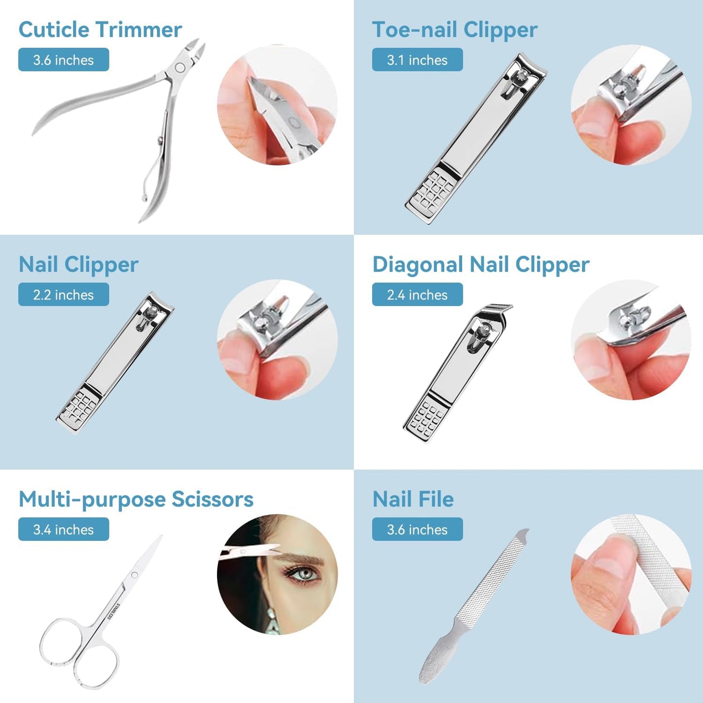 YESDEX Manicure Set Professional – 26 in 1 Nail Clippers Kit Stainless Steel, Nail Cutter Tool for Finger and Toe Nail with Luxurious Travel Leather Case, Gifts for Men Dad Him Husband Parent