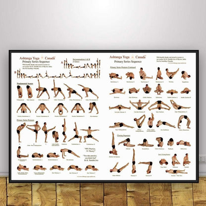 Yoga Ashtanga Poster, Oggettistica per La Casa Astratta Moderna Arte della Parete Pittura su Tela Stampa Immagini A Parete Camera da Letto Decorazione Palestra, Decorazione della Stanza Yoga-40X60Cm