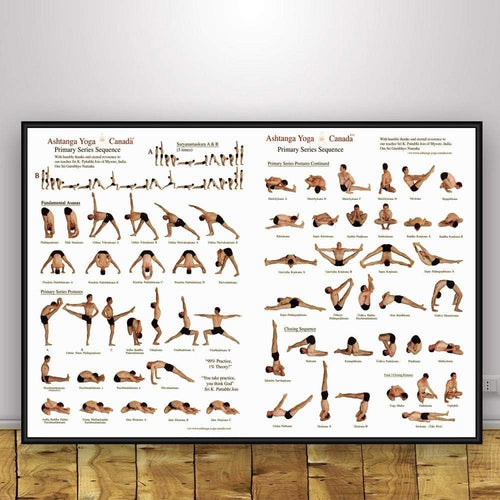 Yoga Ashtanga Poster, Oggettistica per La Casa Astratta Moderna Arte della Parete Pittura su Tela Stampa Immagini A Parete Camera da Letto Decorazione Palestra, Decorazione della Stanza Yoga-40X60Cm