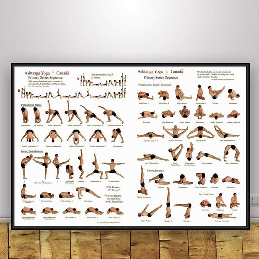 Yoga Ashtanga Poster, Oggettistica per La Casa Astratta Moderna Arte della Parete Pittura su Tela Stampa Immagini A Parete Camera da Letto Decorazione Palestra, Decorazione della Stanza Yoga-40X60Cm