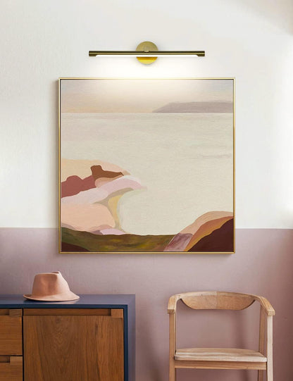 JUSHENG LED Picture Light for Paintings Gold Hard-Wired Connection Gallery Lighting Fixtures Dimmable Modern LED Picture Lights Artwork Display Lighting 24.21'' Inch 12W 3000K Warm White