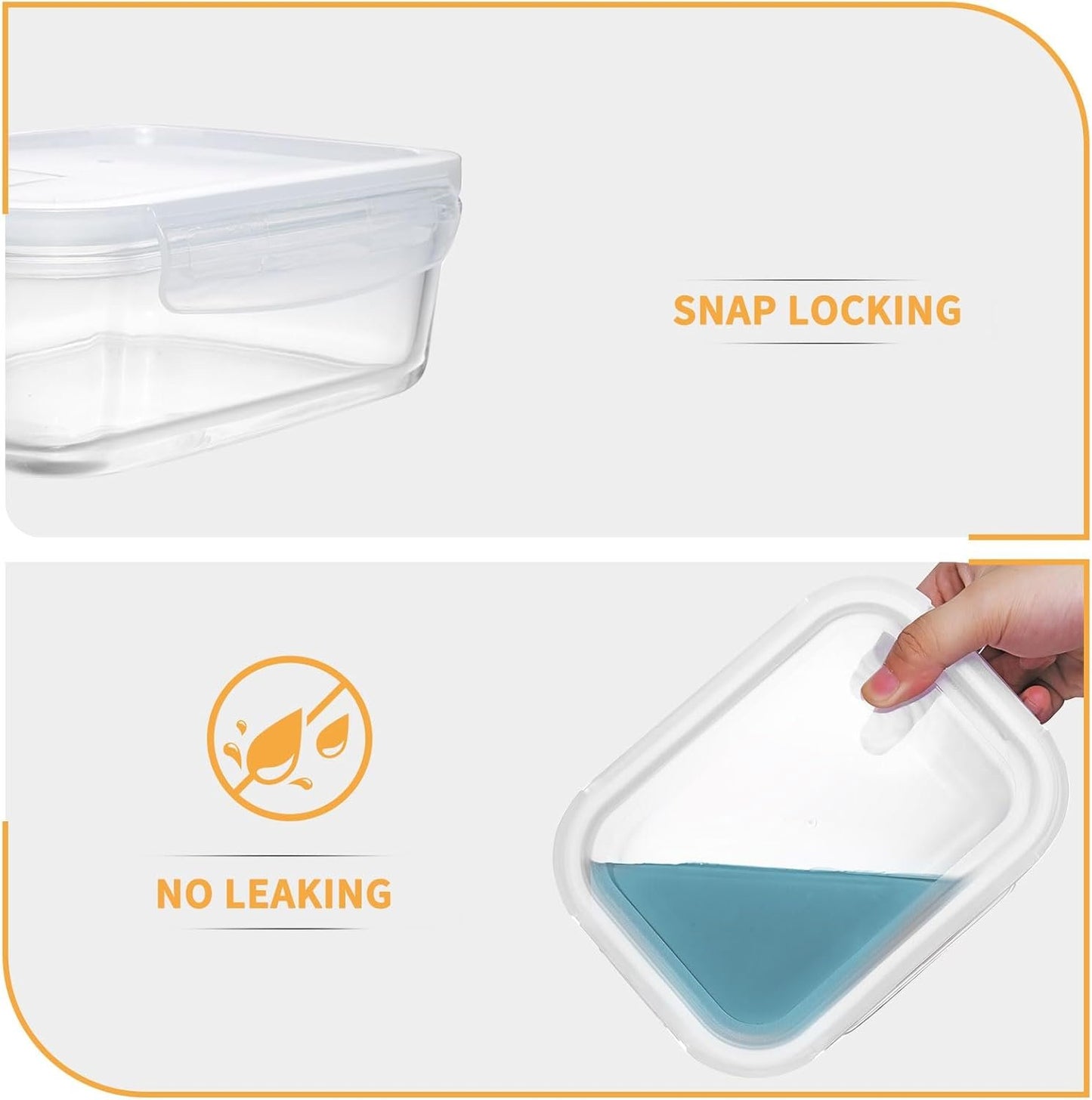 D.M DESIGNÂ·MASTER [10 Pack, 22 OZ] - Meal Prep Containers, Glass Food Storage Containers with lids, Dishwasher Microwave Freezer Oven Safe