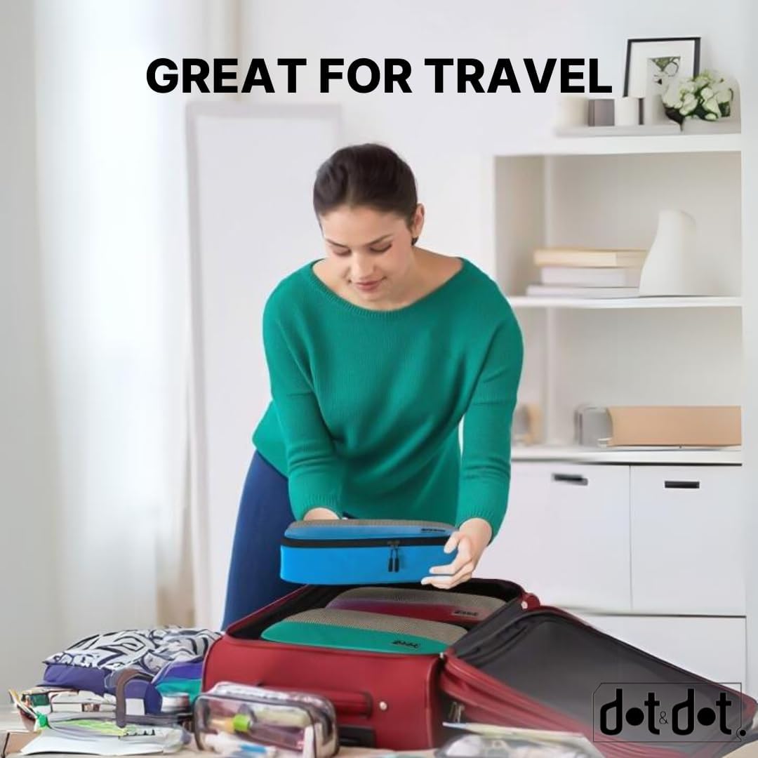 Dot&Dot Medium Packing Cubes for Travel - 4 Piece Luggage Accessories Organizers