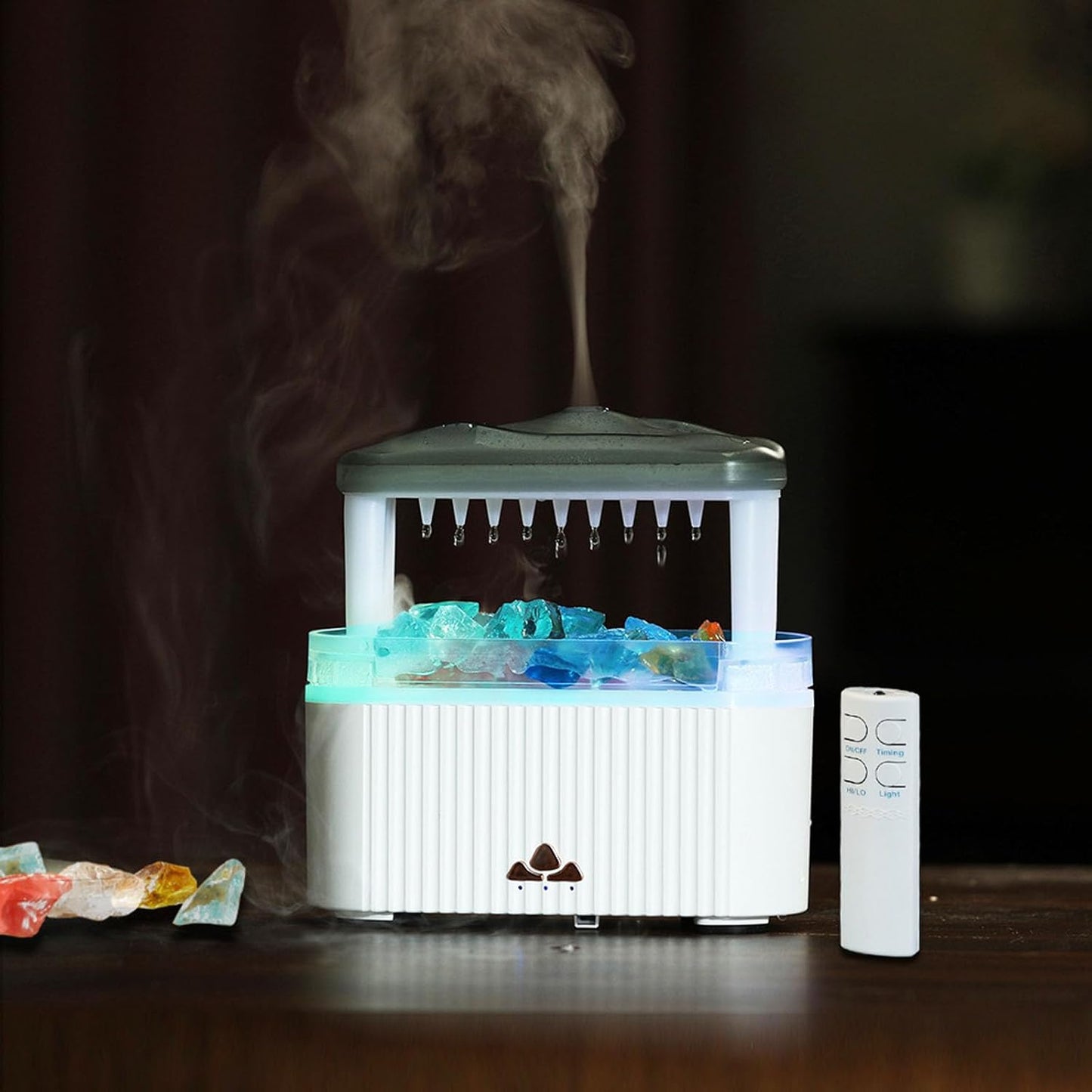 Rain Cloud Humidifier,250ml Rain Water Drip Diffuser Humidifier, Essential Oil Aromatherapy Humidifier with Night Lights, Timer, Remote Control, Humidifier Air Humidifiers for Bedroom Desk