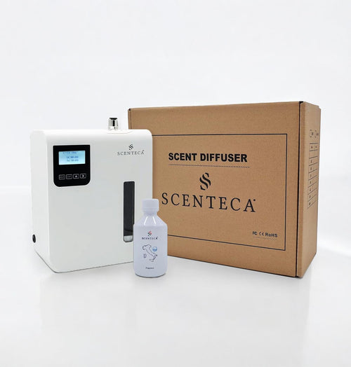 SCENTECA® AD-P3 Fragrance Diffuser for Domestic and Commercial Use Mist, Connectable Hvac, Coverage up to 100 m²/300 mc, 100 ml Fragrance Included "The White and Spring Flowers"