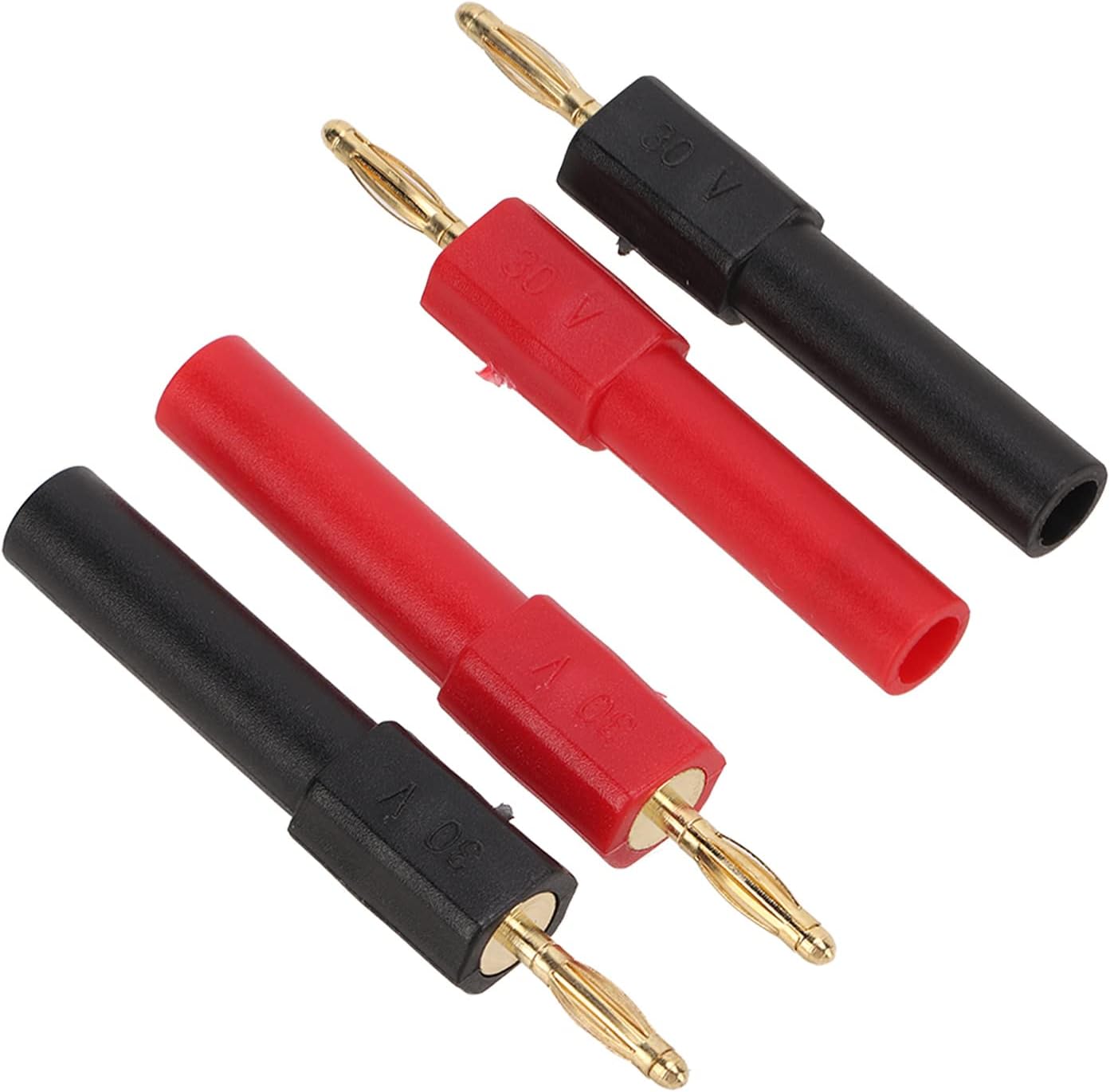 5 Set Banana Plug Adapter Banana Plugs for Speaker 2 mm Male to 4 mm Female Red Black Banana Connector Adapter for Electronic Instruments