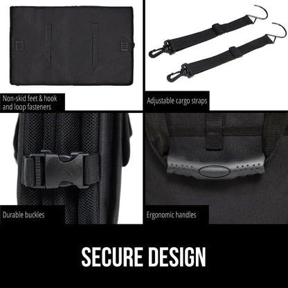 GORILLA GRIP Large Capacity Sturdy Trunk Storage Organizer, Slip and Water Resistant Collapsible Organization Container for Car Sedan or SUV, Multi Compartment Container Box Vehicle Accessories, Black