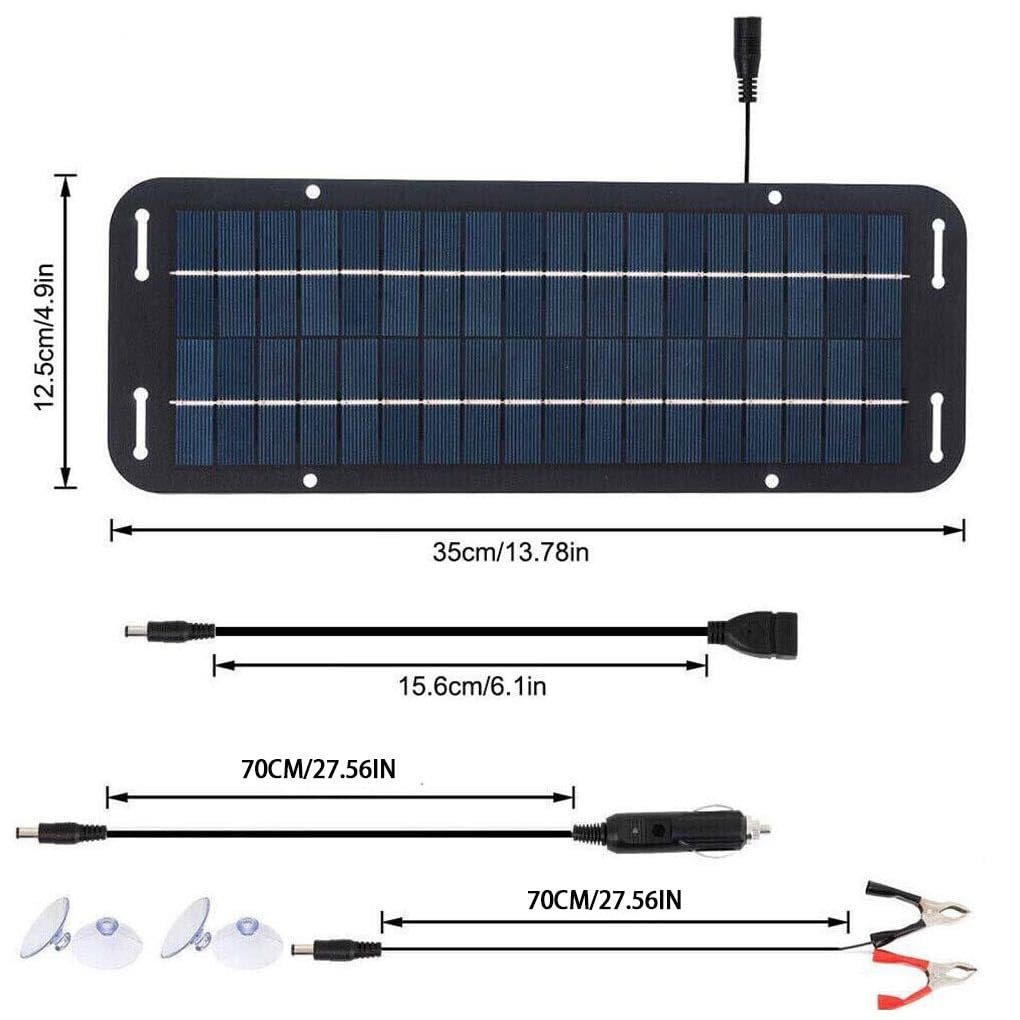 XUSIJAKQ1 Charge Anywhere Solar Car Battery Charger for On Go Power 12v Solar Panel Battery Charger Kit Solar Trickle Charger, with Controller
