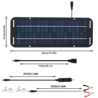 XUSIJAKQ1 Charge Anywhere Solar Car Battery Charger for On Go Power 12v Solar Panel Battery Charger Kit Solar Trickle Charger, with Controller
