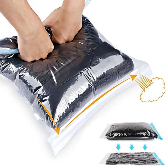 DAWNTREES 6 Pack Compression Packing Bags for Travel,Travel Space Saver Bags Vacuum Storage, 40x60cm,Sealer Bag Roll-up Compression Storage No Vacuum Needed and Packing Organizers, comforters Clothes
