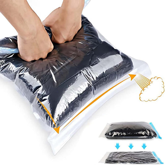 DAWNTREES 6 Pack Travel Space Saver Bags Vacuum Storage, 50x70cm,Compression Packing Cubes，Sealer Bag Roll-up Compression Storage No Vacuum Needed and Packing Organizers for Travel