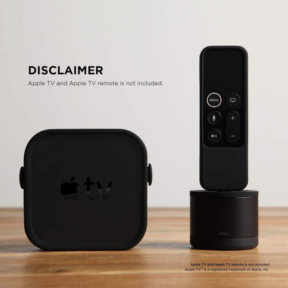 elago Apple TV Mount - Easy Installation : Magnet/Screw/Strap, Premium Silicone - Compatible with Apple TV 4K (2021) / HD and All Models [Not Compatible with Apple TV (2022)]