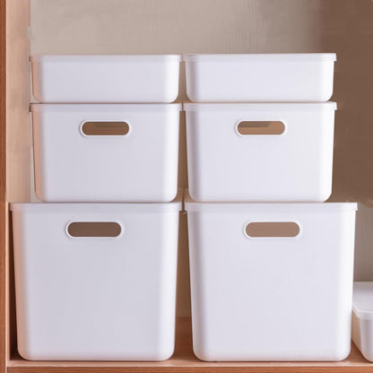 GMYMTM 6-Pack Heavy-Duty Plastic Storage Bins (2XXL 2L 2M) with Lids - Multi-Use Organiser for Garage, Laundry, Pantry, Bathroom & Toys Durable Stackable Design