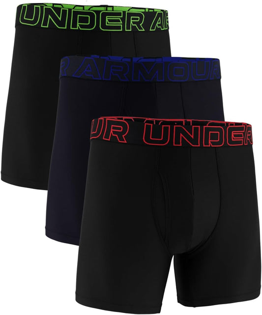 Under Armour Men's Performance Tech 6 Inch 3 Pack Solid Boxer Briefs Boxer Shorts