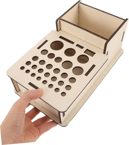 Generic Wooden PU Craft Tool Holder Efficient Organization for DIY Projects Versatile Storage Rack for Crafting Tools Unique Aesthetic Design Minimalist Style Workspace