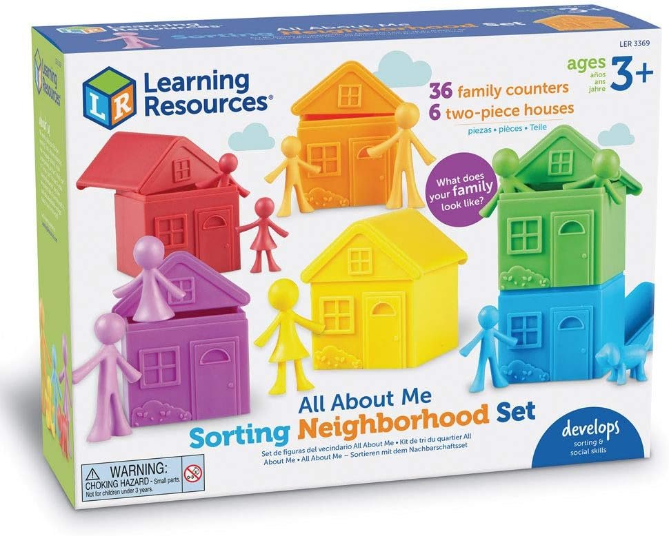 Learning Resources LER3369 All About Me Sorting Neighborhood, Fine Motor & Sorting Skills, SEL, Montessori Toys, Special Education Actives, Imaginative Play, 6 Pieces, Multi