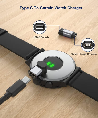 for Garmin Watch Charger Adapter 3Pack,Replacement USB-C to Garmin Cable Converter for Fenix 8/7/7X/7S/6/6X S E,Vivoactive 5 4 3,Forerunner 165/965/955/265/255/55,Instinct Solar 2X,Venu,Epix Pro Gen 2