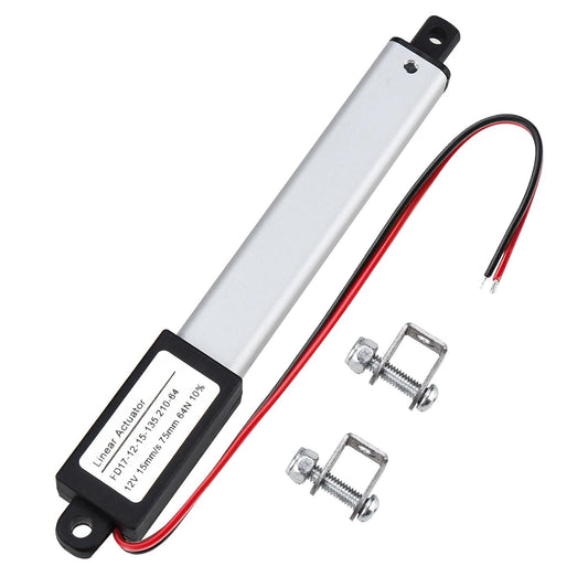 NORJIN DC12V 3inch Stroke Min Linear Actuator with Mounting Bracket 64N/14lbs Speed 15mm/s, Waterproof Electric Actuator Motor for TV, Table, Cabinets, Window Opener, Home Automation