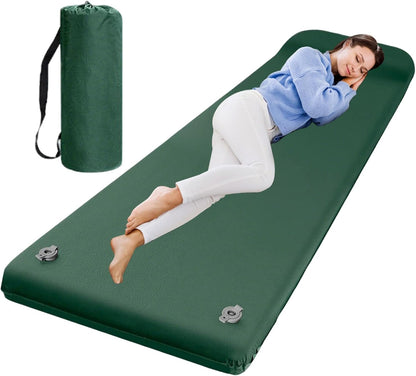 Inflatable Sleeping Pad, Soft Foam Camp Mattress, Built-in Pillow, Quick-Inflating Design, Lightweight Material, Ideal Use for Camping Gear for Travel, Beach, Home, Outdoor Rest