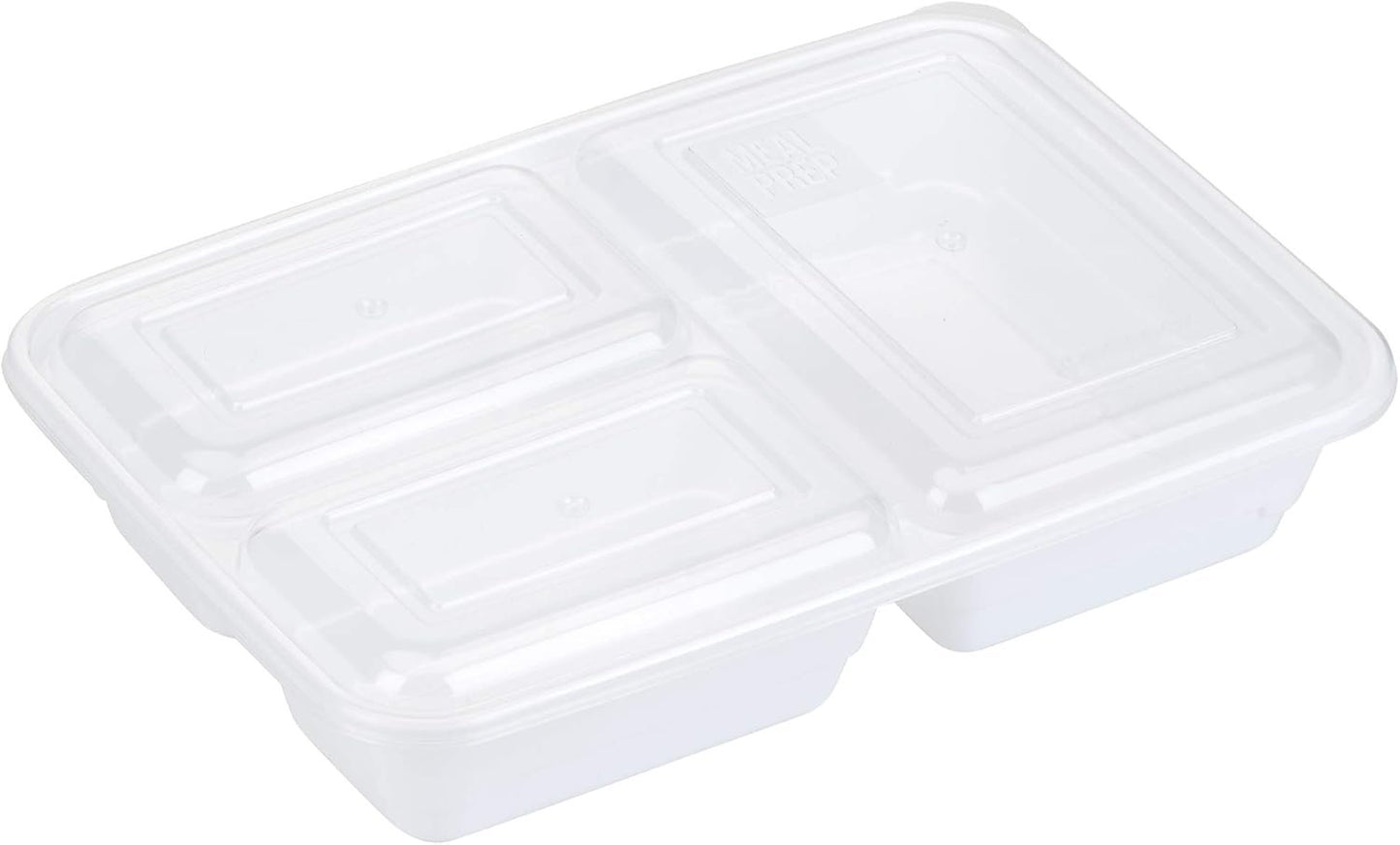 Good Cook Meal Prep, 3 Compartments BPA Free, Microwavable/Dishwasher/Freezer Safe, White