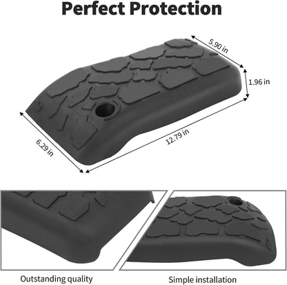 JWWY Armrest Cover Case Pad Center Console Cover Decoration Protective Cover Trim Fit for 1997-2006 Jeep Wrangler TJ Interior Accessories Black Rubber