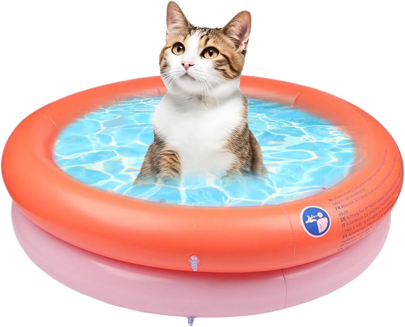 Dog Pool, Folding Tub, 31.5x31.5x9.84 Inch Foldable Bathtub & Inflatable Rim, Portable Pet Basin Design for Outdoor Backyard Use, Ideal Washing Spot to Puppies Small Medium Indoors