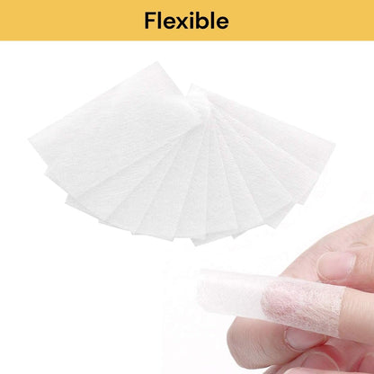 EZONEDEAL 10Pcs Nail Extension Silk Fiberglass Nail Wrap Stickers Non Woven Fiber Gel Nail Care Manicure Nail Art Tips Extended Tools for Women DIY Nail Art Extension Accessories