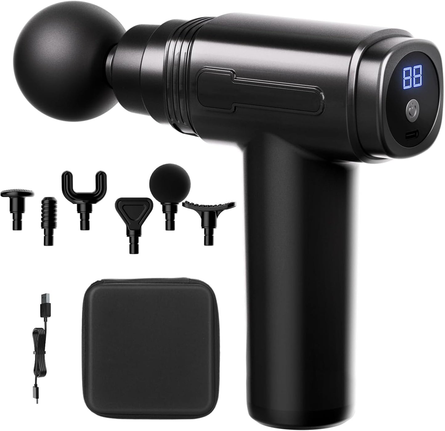 LINGTENG Portable Massage Gun With Carry Case, Deep Tissue Type-C Charging, Gifts