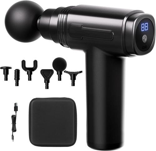 LINGTENG Portable Massage Gun With Carry Case, Deep Tissue Type-C Charging, Gifts