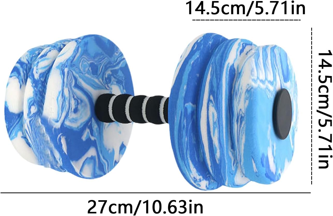 Dumbbell Set, Pool Weights Water, 10.63in Exercise Floating Lightweight, Foam Eva Equipment, Waterproof Design for Fitness Gear, Swimming, Pool Workout, Resistance Exercise