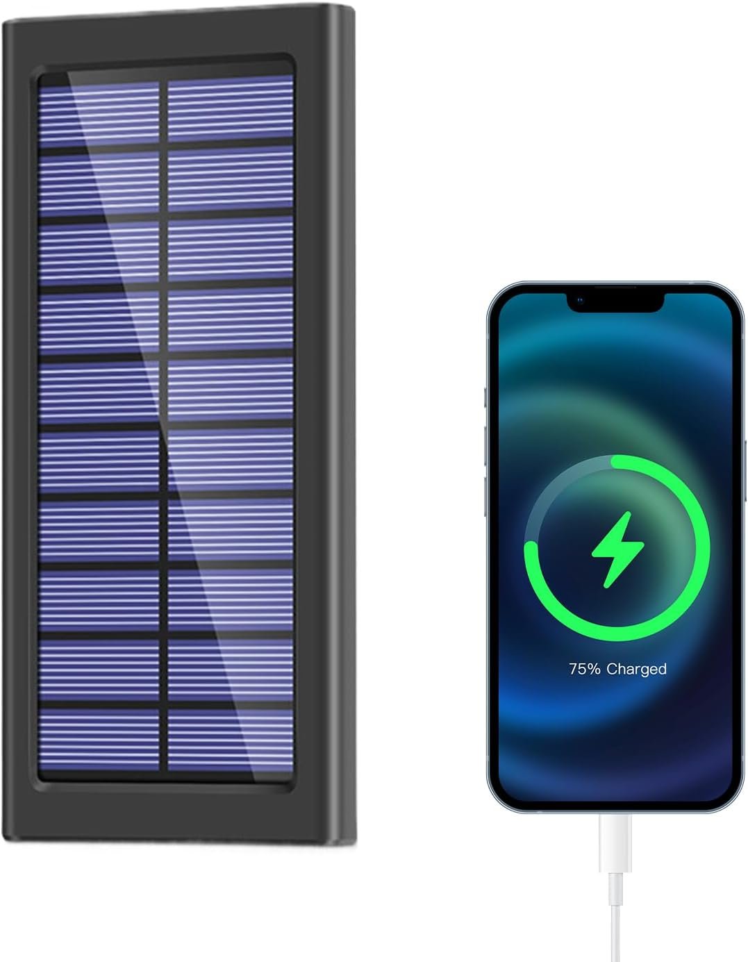 Solar Charger Power Bank, Mobile Phone Battery Pack, 10000mAh Portable Chargers, Lightweight External Power Supply, 5.59x2.64x0.63 Inches, for Outdoor Hiking Travel Camping Home