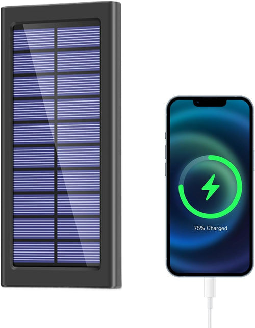 Solar Charger Power Bank, Mobile Phone Battery Pack, 10000mAh Portable Chargers, Lightweight External Power Supply, 5.59x2.64x0.63 Inches, for Outdoor Hiking Travel Camping Home
