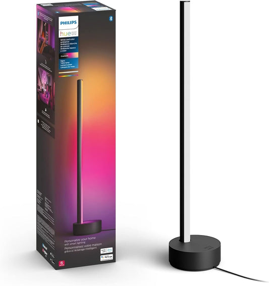 Philips Hue Signe Smart Table Lamp, Black - White and Color Ambiance LED Color-Changing Light - Control with Hue App - Works with Alexa, Google Assistant, and Apple Homekit