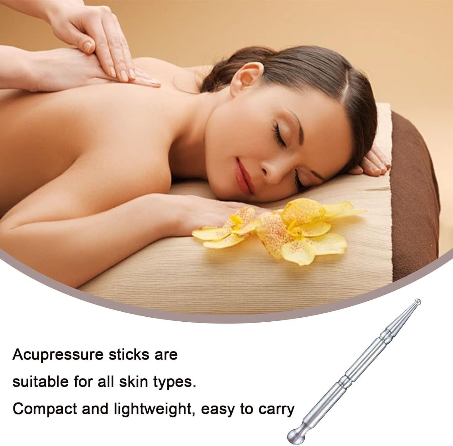 1Pc Dual Head Reflexology Acupuncture Pen,Facial Reflexology Massage Pen Stainless Steel Manual Acupuncture Pen,Stainless Steel Dual Head Body Point Probe Pen,Stainless Steel Auricular Point Probe Pen