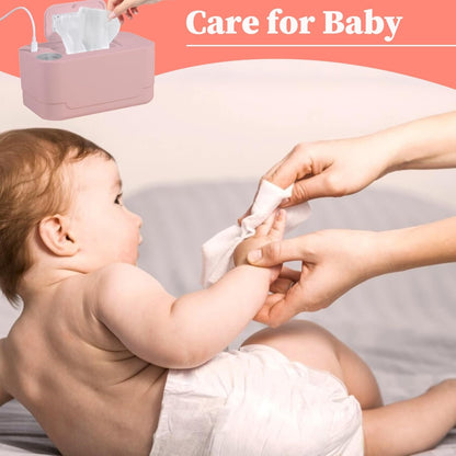 Baby Wipe Warmer Thermostat Diaper Wipe Warmer Adjustable Wipes Warmer USB Heating Wet Wipes Warmer Large Wipe Holder for Baby Nursery Baby Wipe Warmer