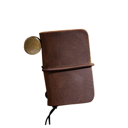 Uonlytech Mini Notebook for Students and Office Workers Practical Portable Stationery for Daily Use School Supplies for Writing Notes and Recording Plans Brown Cowhide Cover
