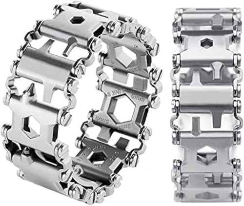 Multitool Bracelet for Men, 29 in 1 Tools Stainless Steel Multifunctional Bracelet, Travel Friendly, Multitool Survival Bracelet Suitable for Sailing Travel Camping Hiking