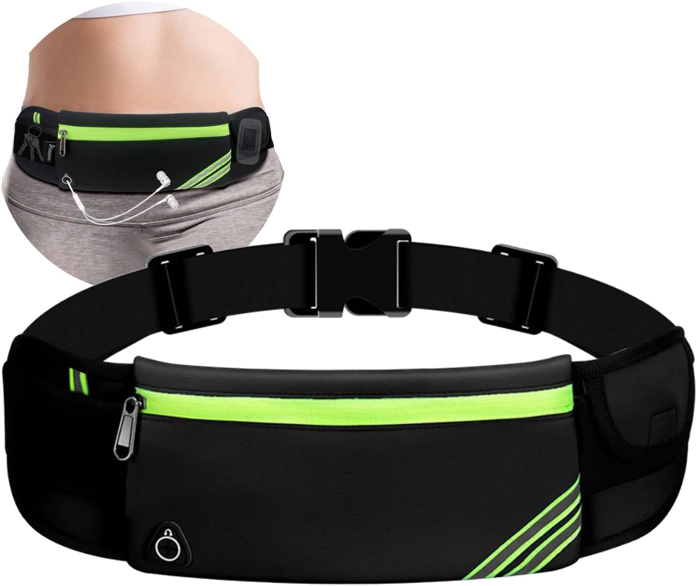 Running Waist Pack, Flat Bottom Waist Pack, Waterproof Running Bag for Workout Jogging, Money Belt Gear Accessories