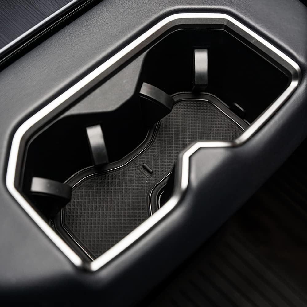 Muslogy fits Tundra Accessories 2022 2023 2024 Premium Custom Interior Non-Slip Anti Dust Cup Holder Inserts 30 Pcs Set Center Console Liner Door Pocket Liners Compatible with Tundra 2022-2025 (Black)