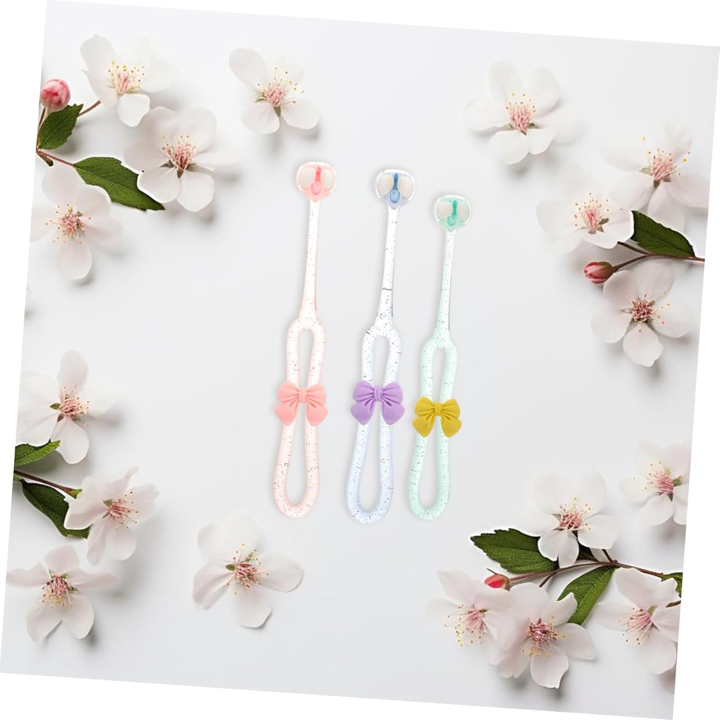 BIUDECO 3pcs Three Sided Girl Toothbrush: Three Bristles For Kids Soft And Gentle For Complete Tooth And Gum Care For Ages Cleans All Sides