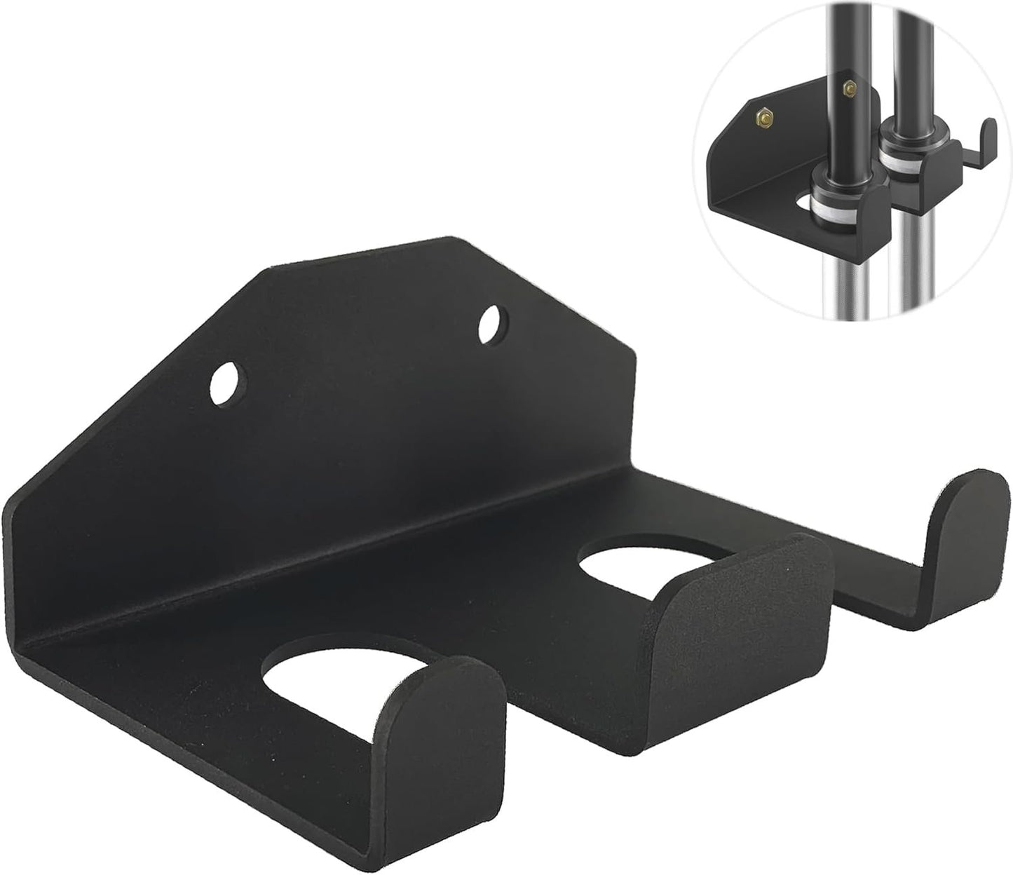 Fitness Barbell Storage, Double Olympic Wall Mount Barbell Holder and Hanger, Vertical Hanging Barbell Rack, Black Powder Coated, Space Saving Commercial or Home Gym Accessory