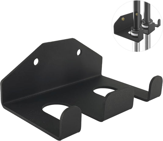 Fitness Barbell Storage, Double Olympic Wall Mount Barbell Holder and Hanger, Vertical Hanging Barbell Rack, Black Powder Coated, Space Saving Commercial or Home Gym Accessory