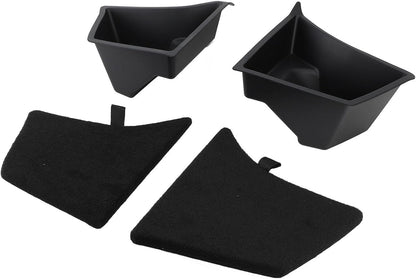 1 Pair Rear Trunk Side Organizer Left Right Dustproof Trunk Storage Bins with Lids Replacement for Tesla 2023‑2024 Efficiently Organize Your Trunk Space