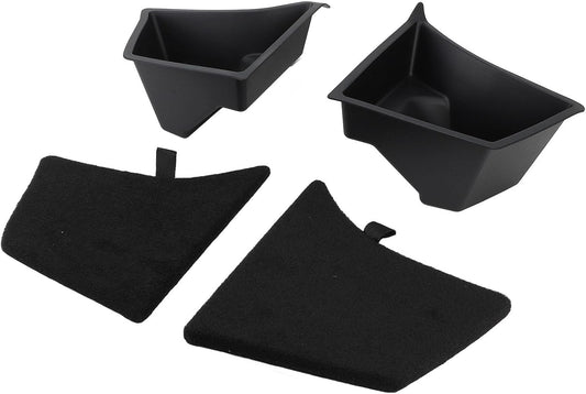 1 Pair Rear Trunk Side Organizer Left Right Dustproof Trunk Storage Bins with Lids Replacement for Tesla 2023‑2024 Efficiently Organize Your Trunk Space