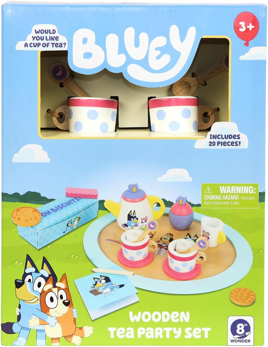 Bluey Wooden Tea Party 18-Piece Activity Toy Playset