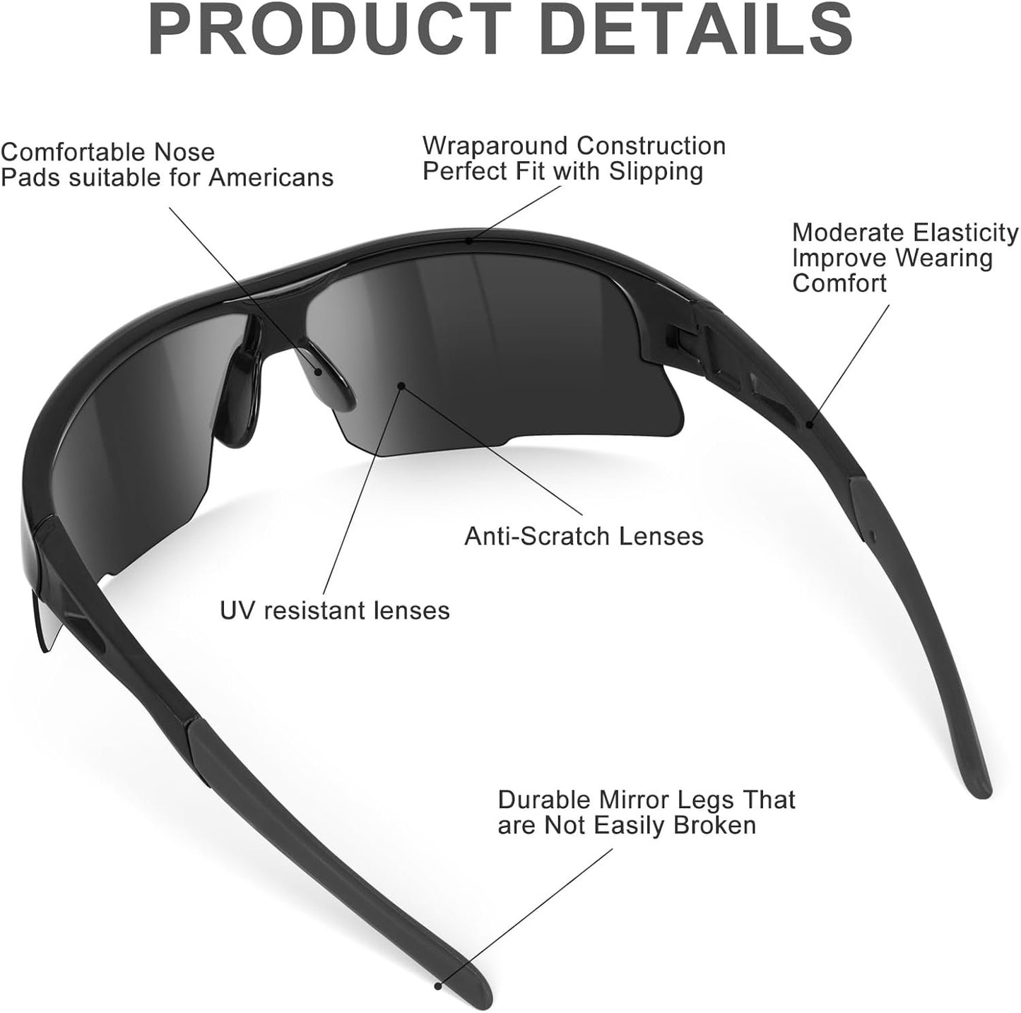 YENPK Safety Glasses for Men Women, ANSI Z87.1 Safety Glasses with UV Protection, Impact Resistant Tinted Safety Sunglasses