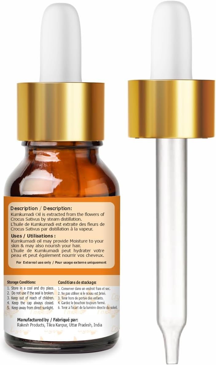 Crysalis Kumkumadi (Crocus Sativus) Oil | Pure & Natural Undiluted Essential Oil- 30 ml with Dropper
