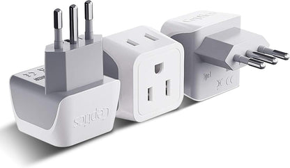 Ceptics Canada to Italy, Chile, Libya Travel Adapter (Type L) - Dual Input - Ultra Compact - Charge your Cell Phone, Laptops, Tablets (CT-12A, 3 Pack)