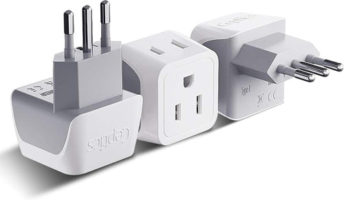 Ceptics Canada to Italy, Chile, Libya Travel Adapter (Type L) - Dual Input - Ultra Compact - Charge your Cell Phone, Laptops, Tablets (CT-12A, 3 Pack)